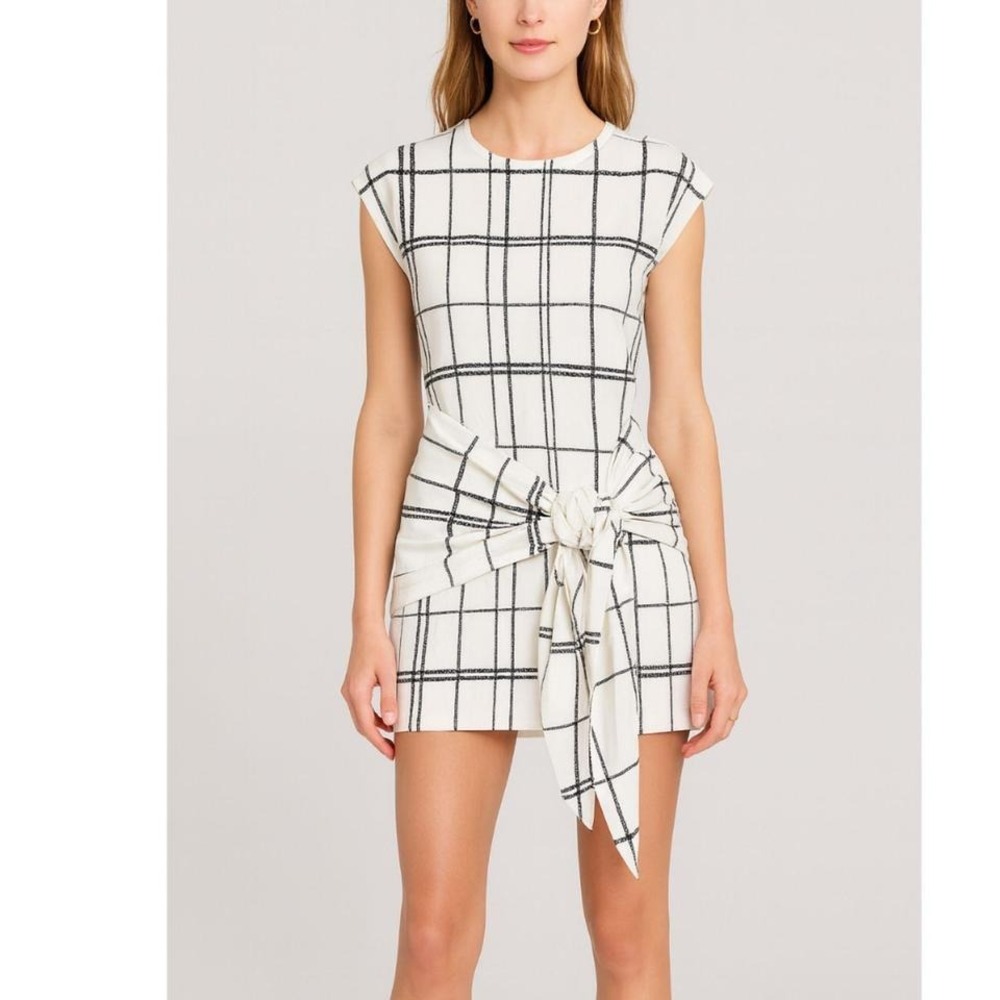 C/Meo Collective Stay Ready Mini Dress Women's Small Ivory Sculpted Party‎ Chic